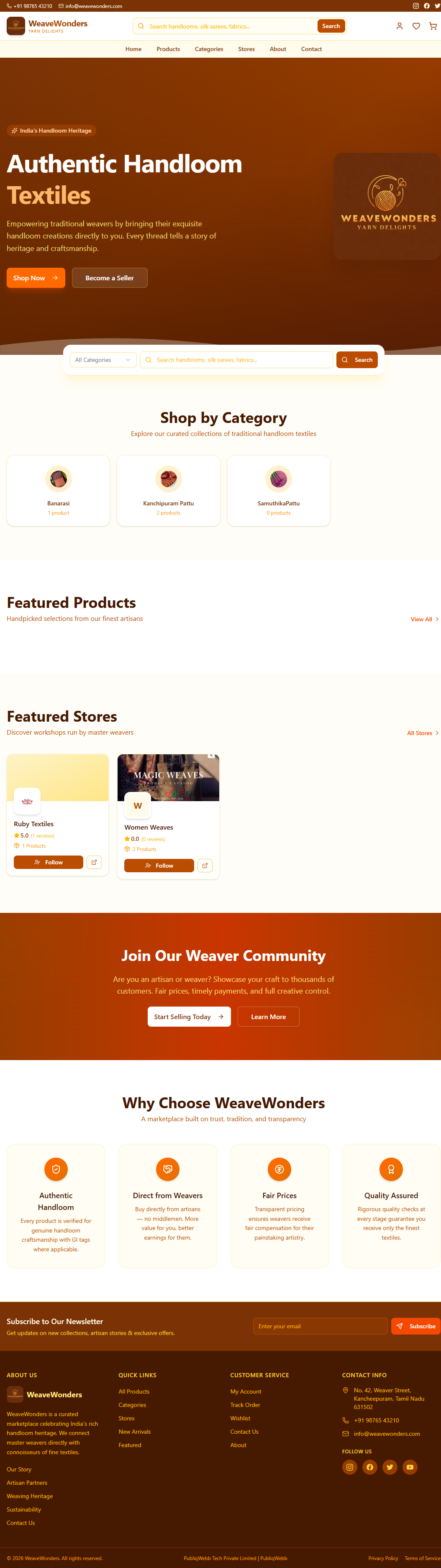 Kaithari Nesavu (WeaveWonders) Full Website Showcase