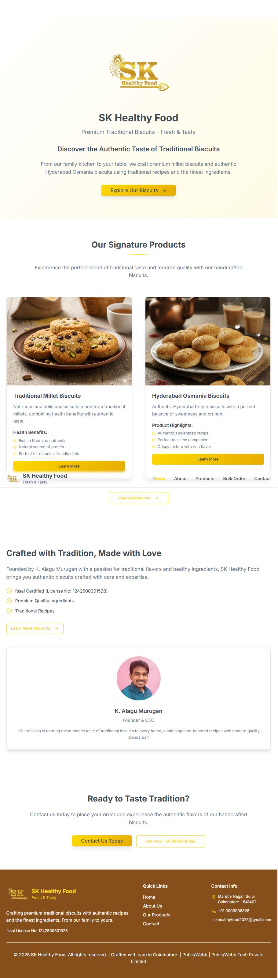 SK Healthy Foods Full Website Showcase